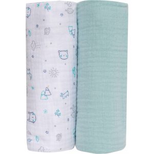 Bubaba muslin pelenka 70x70 cm (2 db)- Menta