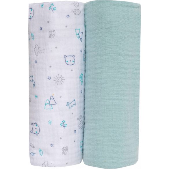 Bubaba muslin pelenka 70x70 cm (2 db)- Menta