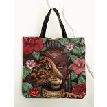 AFRIKAI, LEOPÁRDOS BEVÁSÁRLÓ TÁSKA, ARANY LUREX