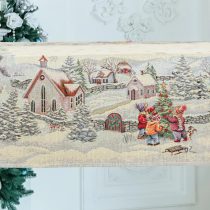 „Havas reggel” karácsonyi gobelin asztalterítő – 96×100 cm (arany lurex)