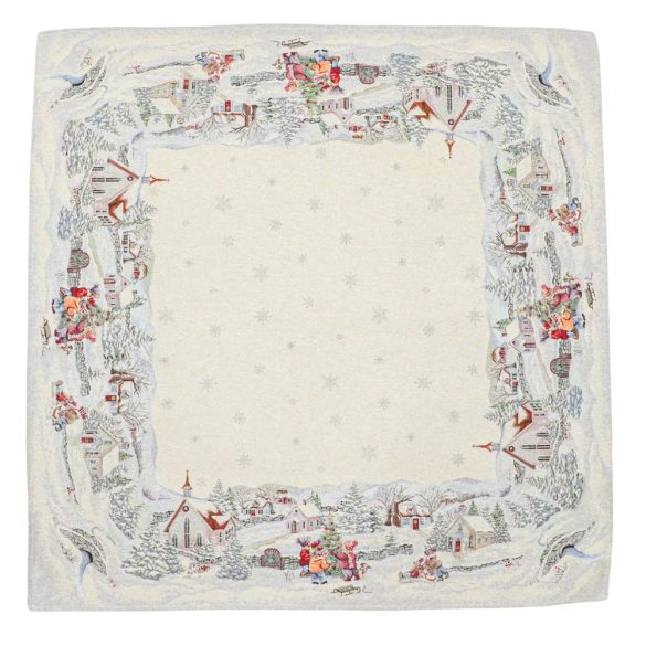 „Havas reggel” karácsonyi gobelin asztalterítő – 96×100 cm (arany lurex)