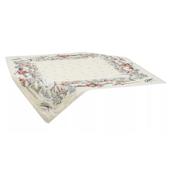 „Havas reggel” karácsonyi gobelin asztalterítő – 96×100 cm (arany lurex)