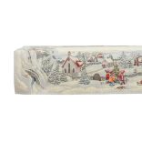 „Havas reggel” karácsonyi gobelin asztalterítő – 96×100 cm (arany lurex)