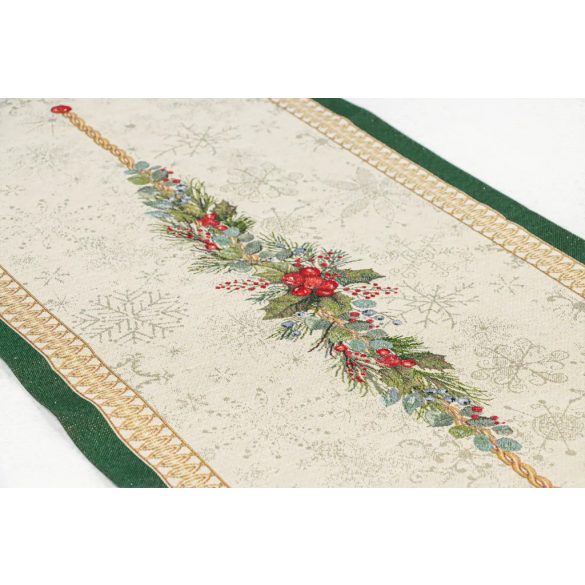 Bells csengős ünnepi asztali futó (gobelin) – 37×100 cm (arany lurex)