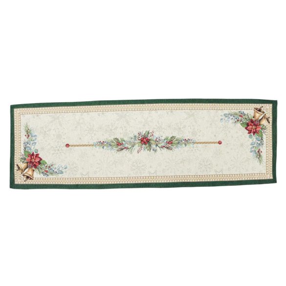 Bells csengős ünnepi asztali futó (gobelin) – 37×100 cm (arany lurex)