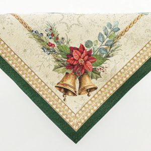 Bells csengős ünnepi asztalterítő (gobelin) – 96×100 cm (arany lurex)