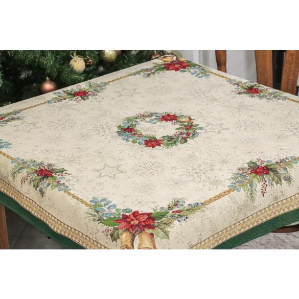 Bells csengős ünnepi asztalterítő (gobelin) – 96×100 cm (arany lurex)