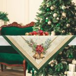 Bells csengős ünnepi asztalterítő (gobelin) – 96×100 cm (arany lurex)
