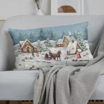   Alpesi éjszaka díszpárna huzat töltettel – 50×70 cm (gobelin, ezüst lurex)