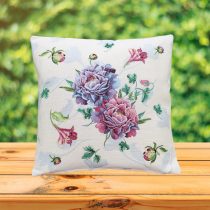 Bazsarózsás díszpárna huzat, 45 cm x 45 cm