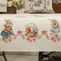   Roses húsvéti nyuszis gobelin asztalterítő - 137 x 180 cm