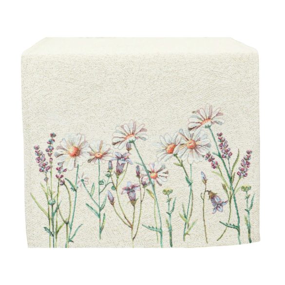 Levendulás, margarétás  gobelin asztali futó - 37x100 cm