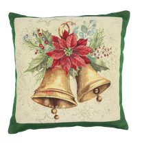   Bells csengős-ünnepi díszpárna huzat (gobelin) – 45×45 cm (arany lurex)