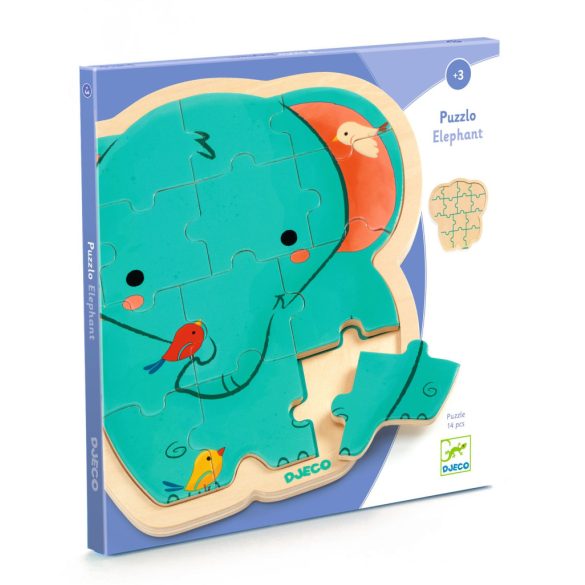 Fa puzzle - Elefánt, 14 db-os - Puzzlo Elephant