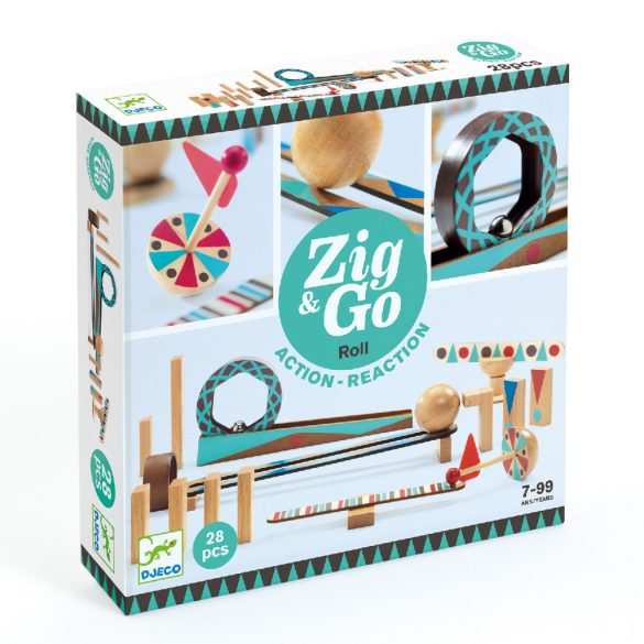 Építőjáték - Sokasodó gördülő, 28 db-os - Zig and Go - Roll