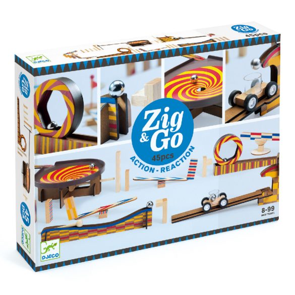 Építőjáték - Sokasodó autózó, 45 db-os - Zig and Go - Wroom