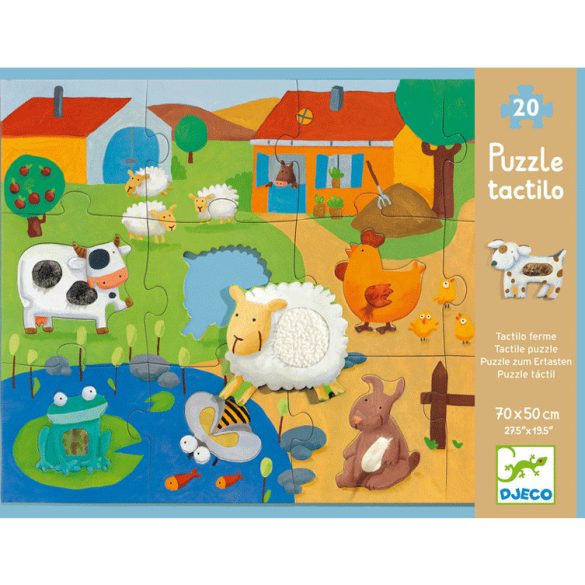 Óriás puzzle - Tanyasi állatsimogató, 12+8 db-os - Tactile farm puzzle