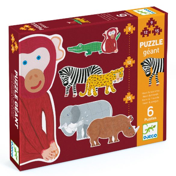 Óriás puzzle - Henri és barátai, 9-12-15 db-os - Henri and friends