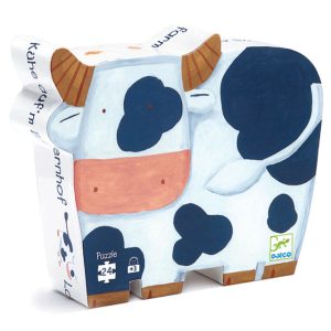 Formadobozos puzzle - Bocik és tehenek, 24 db-os - The cows on the farm