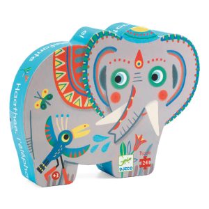 Formadobozos puzzle - Elefánt és barátai, 24 db-os - Haathee, Asian elephant