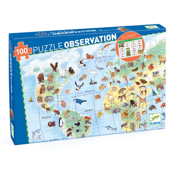 Megfigyeltető puzzle - Föld állatai, 100 db-os - Animals of the earth