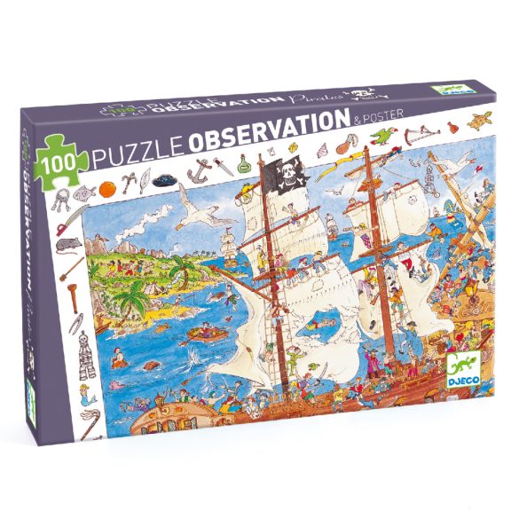 Megfigyeltető puzzle - Kalózok, 100 db-os - Pirates