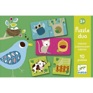 Párosító puzzle - Ki hol lakik, 20 db-os - Habitat