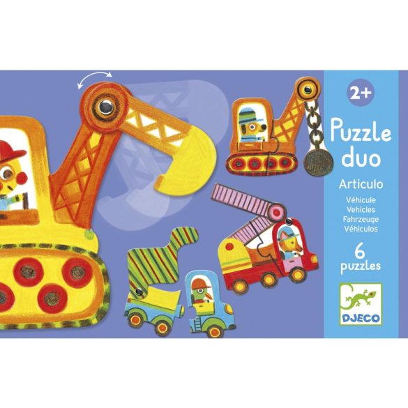 Párositó puzzle - Munkagépek, 12 db-os - Articulo vehicles