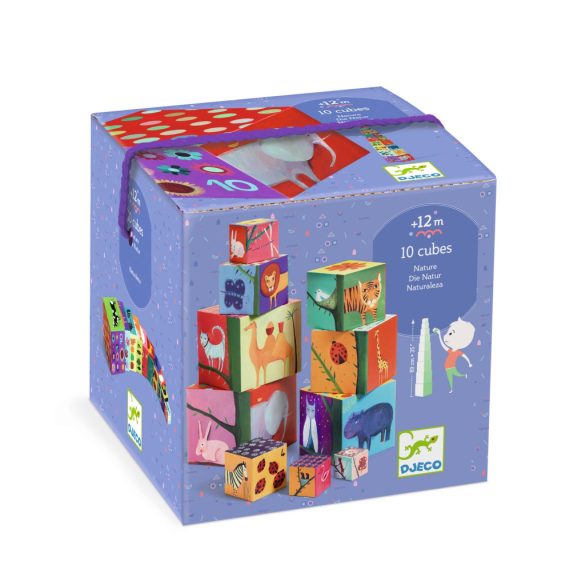 Toronyépítő kocka - Természet és állatok - 10 nature and animal blocks
