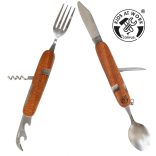 Zseb evőeszköz nemesfa nyéllel