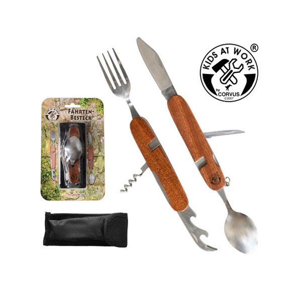 Zseb evőeszköz nemesfa nyéllel