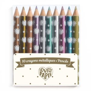 Mini színes ceruza - 10 metál színű készlet - 10 Chichi mini metalic pencils