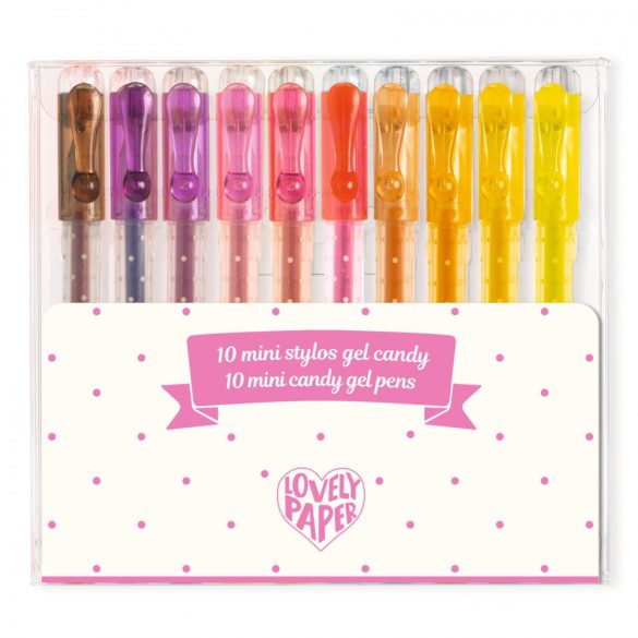 Zselés mini toll készlet - 10 cukorka színben - 10 mini candy gel pens