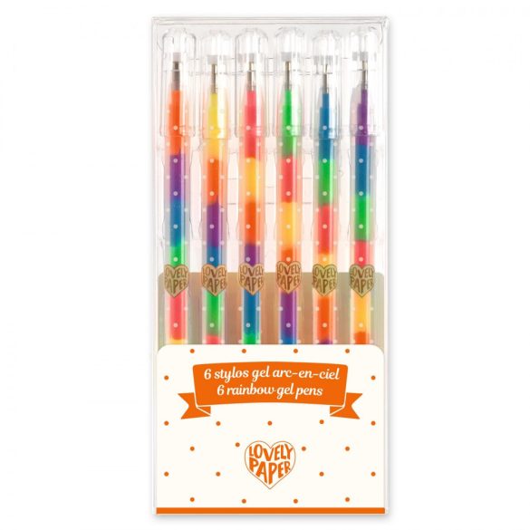 Zselés toll készlet - 6 szivárvány színben - 6 rainbow gel pens