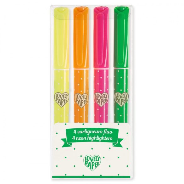 Szövegkiemelő toll készlet 4 neon színben - 4 neon highlighters