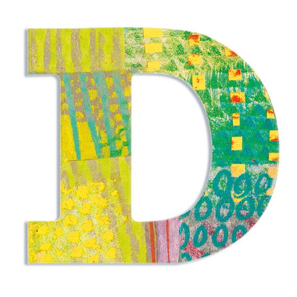 Dekorbetű - D - Peacock letter