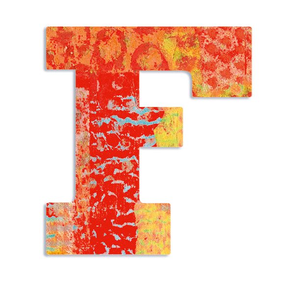 Dekorbetű - F - Peacock letter