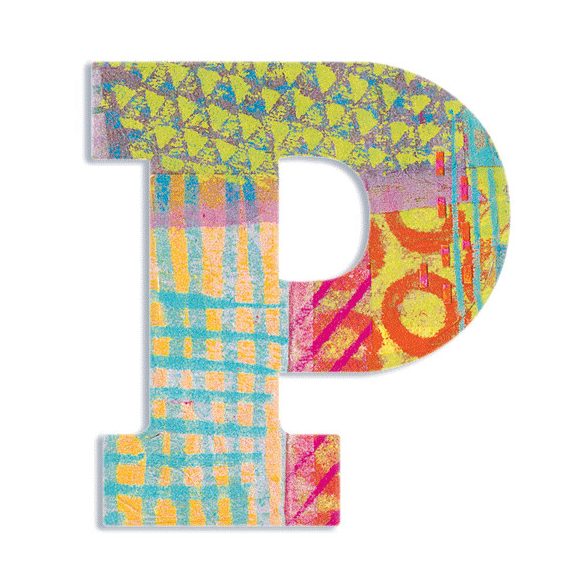 Dekorbetű - P - Peacock letter