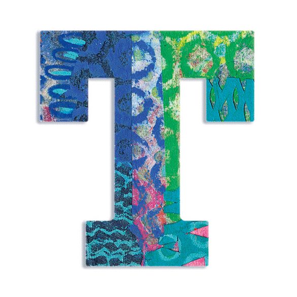 Dekorbetű - T - Peacock letter