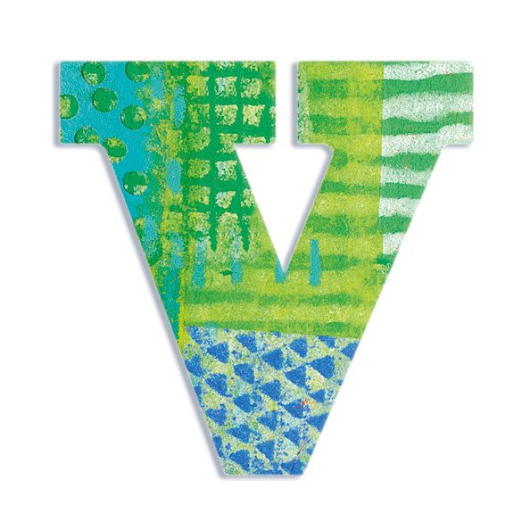 Dekorbetű - V - Peacock letter