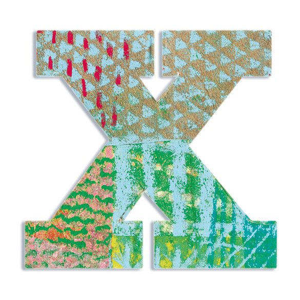 Dekorbetű - X - Peacock letter