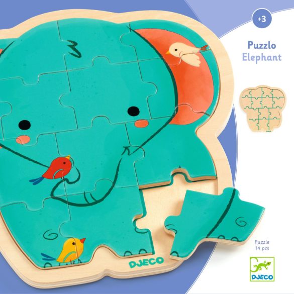 Fa puzzle - Elefánt, 14 db-os - Puzzlo Elephant