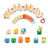 Húzható- és építőjáték - Kisvonat, 34 db-os - Créaroule, my little train