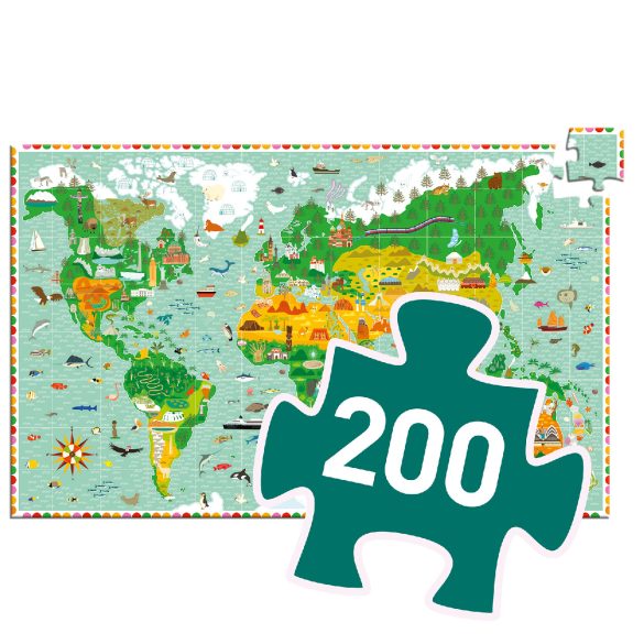 Megfigyeltető puzzle - Lenyűgöző világ, 200 db-os - A round the world + booklet