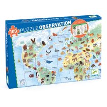   Megfigyeltető puzzle - Föld állatai, 100 db-os - Animals of the earth