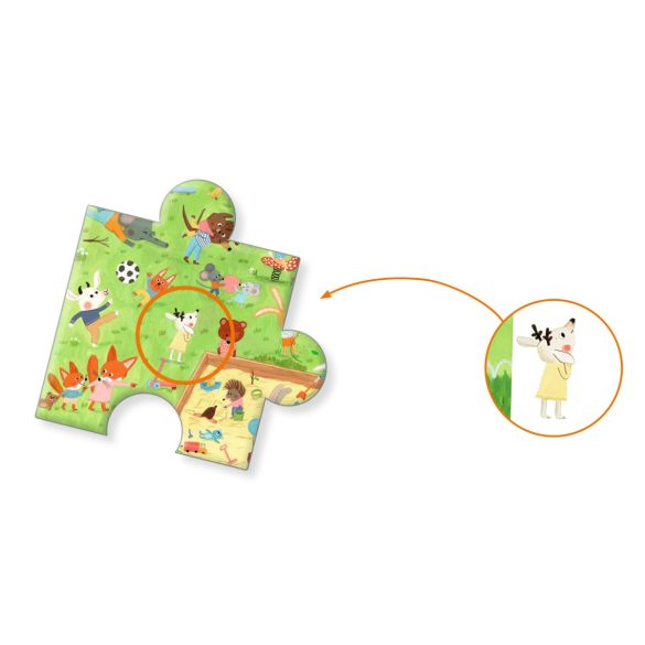 Megfigyeltető puzzle - Kisbarátok a kertben, 35 db-os - Little friends' garden