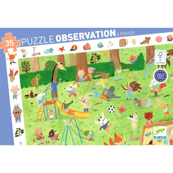 Megfigyeltető puzzle - Kisbarátok a kertben, 35 db-os - Little friends' garden