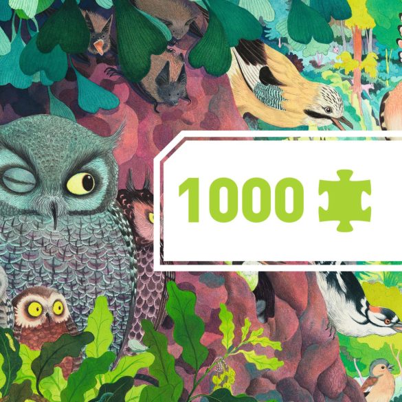 Művész puzzle - Baglyok és madarak, 1000 db-os - Owls and birds
