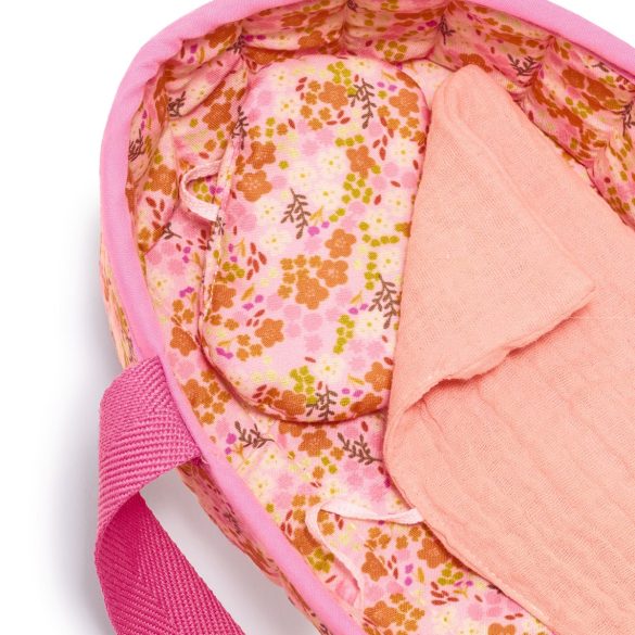 Játékbaba Mini, 20 cm - Barbara mózeskosárral