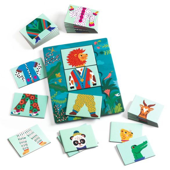 Fejlesztő játék - Állatdivat, 54 db-os - Eduludo Mix and Match Modanimo